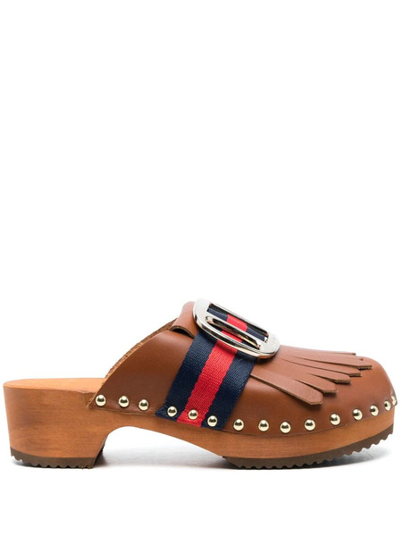  Jejia Tassel-detail Mules - Brown 