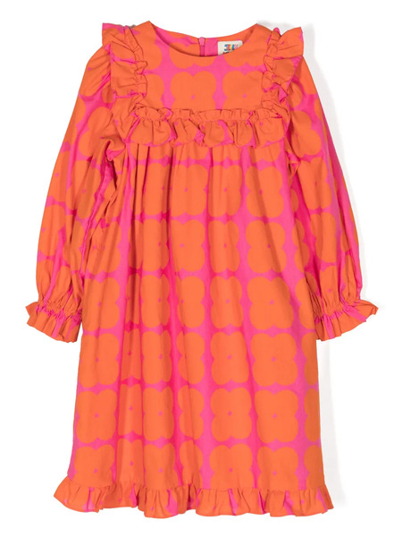  Jellymallow Ruffle-trim Checked Dress - Pink 