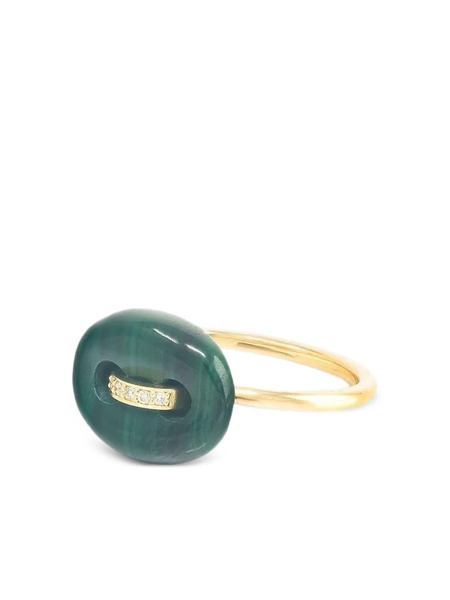  Jenna Blake 18kt Yellow Gold Mariner Malachite Ring 
