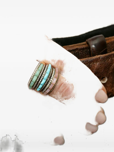 Jenna Blake 18kt Yellow Gold Pyramid Turquoise Ring 