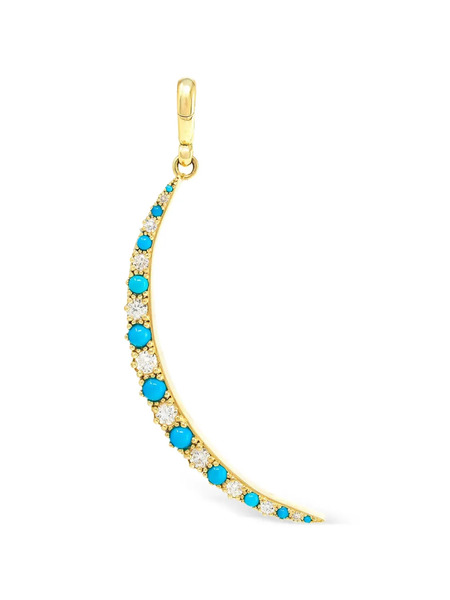  Jenna Blake Turquoise Diamond Pendant - Gold 
