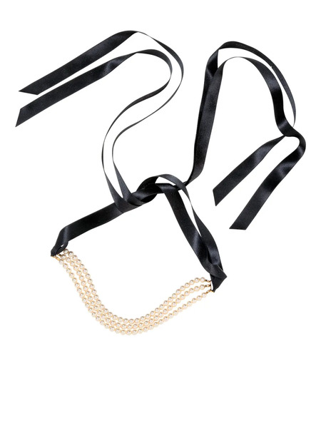  Jennifer Behr Blaire Faux Pear-embellished Choker - Neutrals 