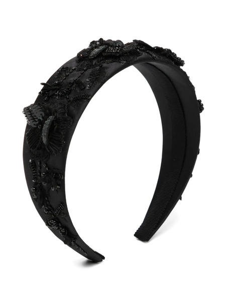  Jennifer Behr Floral Beaded Headband - Black 