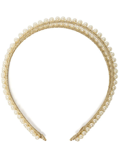  Jennifer Behr Gitta Pearl Double-band Headband - White 