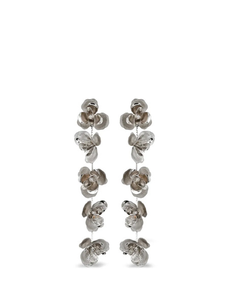  Jennifer Behr Larena Floral Drop Earrings - Silver 