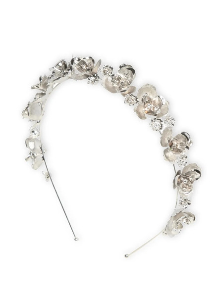  Jennifer Behr Larena Floral Headband - Silver 