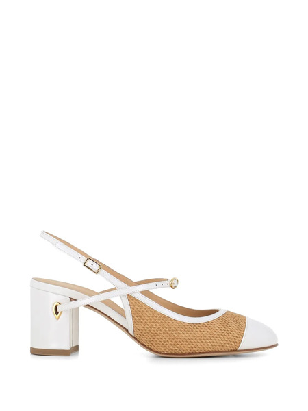  Jennifer Chamandi Mattia Woven Strap Pumps - White 