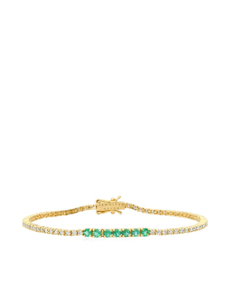  Jennifer Meyer Diamond And Emerald Tennis Bracelet - Gold 