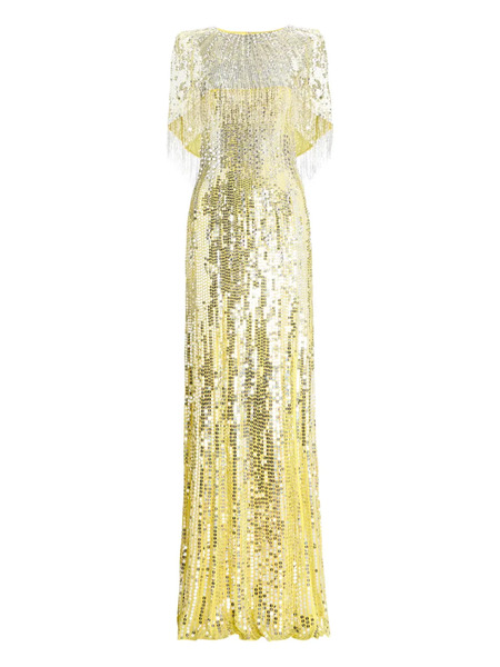  Jenny Packham Blake Sequin-embellished Maxi Dress - Yellow 