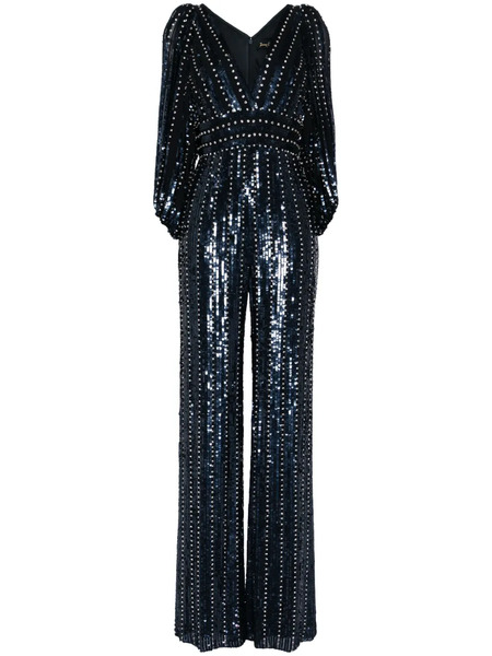  Jenny Packham Boogie Sequin-embellished Jumpsuit - Blue 