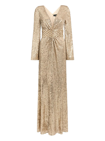  Jenny Packham June Sequin Embellished Maxi Dress - Gold 