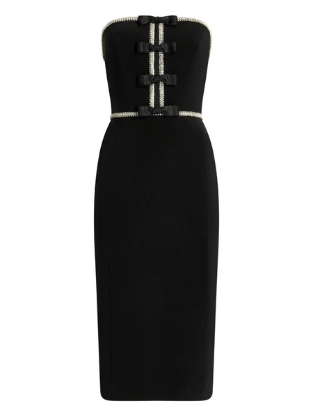  Jenny Packham Odette Bow-embellished Beaded Midi Dress - Black 