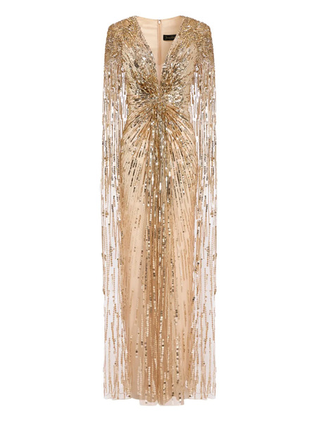  Jenny Packham Sequin-embellished Maxi Dress - Gold 