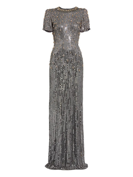  Jenny Packham Serenity Sequin-embellished Gown - Grey 