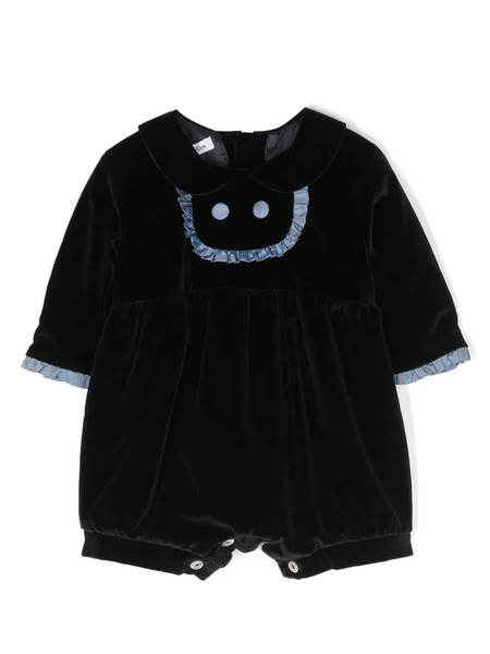  Jesurum Baby Ruffle Velvet Romper - Blue 