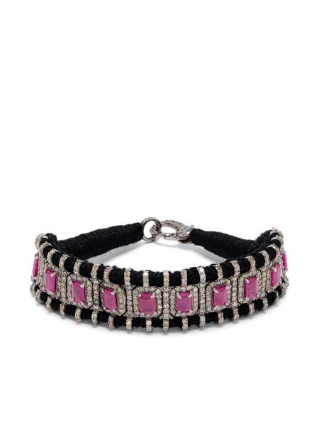  Jia Jia Ruby And Diamond Statement Bracelet - Silver 