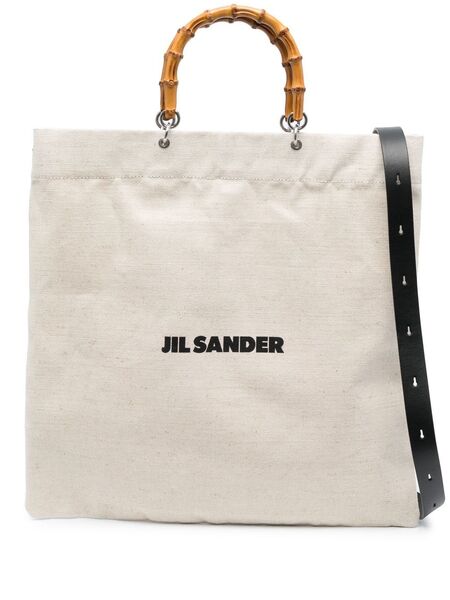  Jil Sander Bamboo-handle Tote Bag - Neutrals 