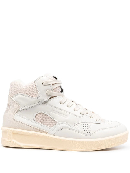  Jil Sander Basket Mid Leather Sneakers - Neutrals 