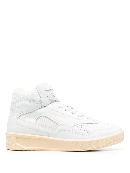  Jil Sander Basket Mid Leather Sneakers - White 