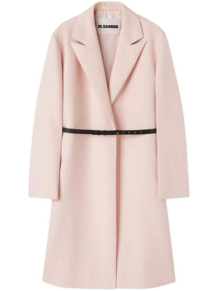  Jil Sander Belted Peak-lapel Coat - White 