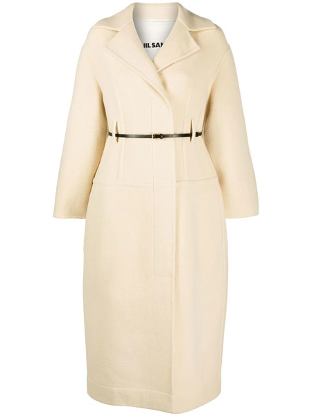 Jil Sander Belted Wool Coat - Neutrals 