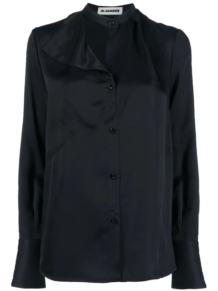  Jil Sander Button-front Satin Shirt - Blue 