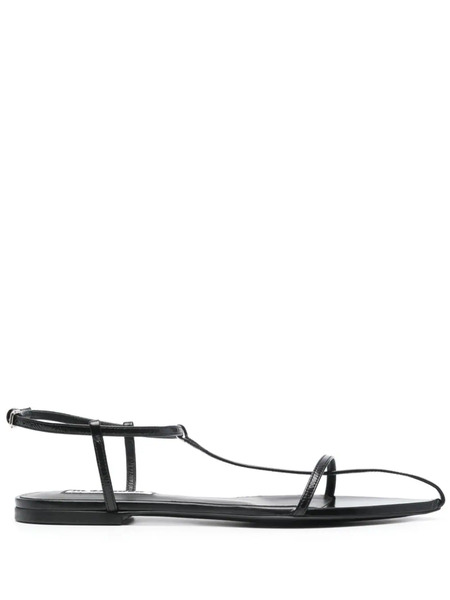 Jil Sander Caged Leather Sandals - Black 