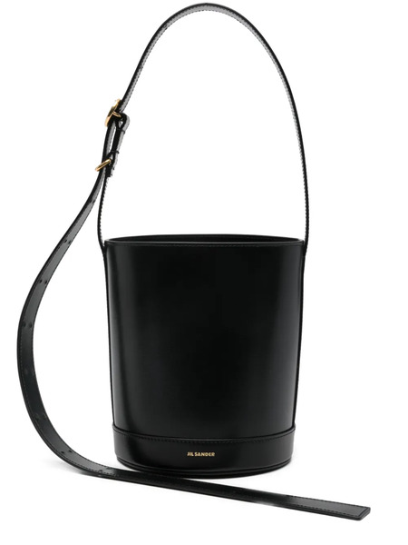  Jil Sander Cannolo Logo-lettering Bucket Bag - Black 