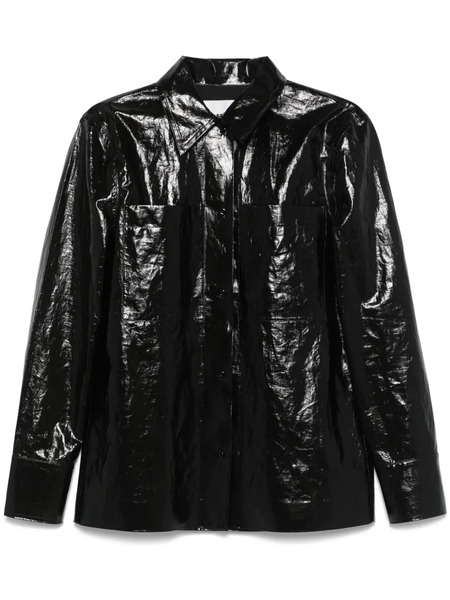 Jil Sander Coated Linen Shirt - Black 