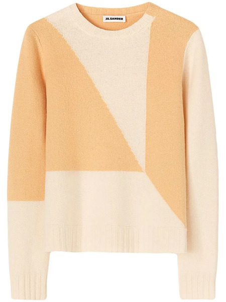  Jil Sander Colour-block Print Knit Jumper - Orange 