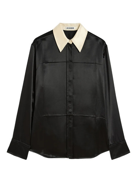  Jil Sander Contrast Collar Shirt - Black 