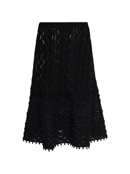  Jil Sander Crochet Midi Skirt - Black 