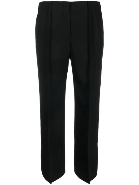  Jil Sander Cropped Wool Wide-leg Trousers - Black 