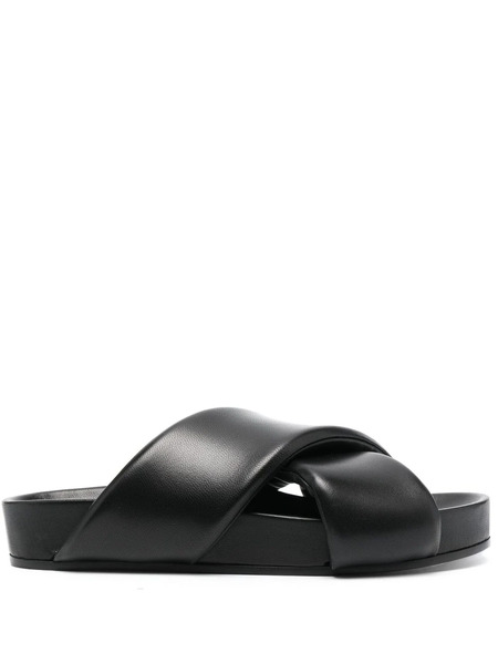  Jil Sander Crossover-strap Leather Sandals - Black 