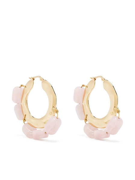  Jil Sander Crystal-embellished Hoop Earrings - Pink 