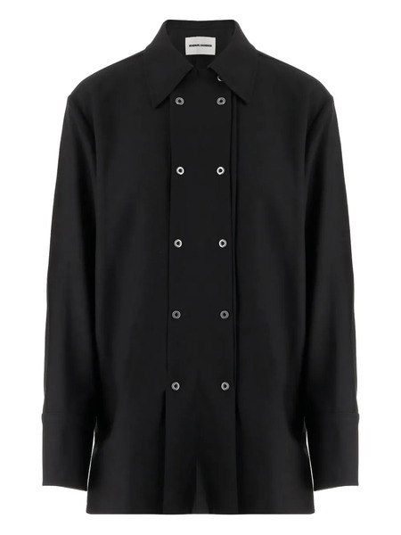  Jil Sander Double-breasted Virgin-wool Coat - Black 