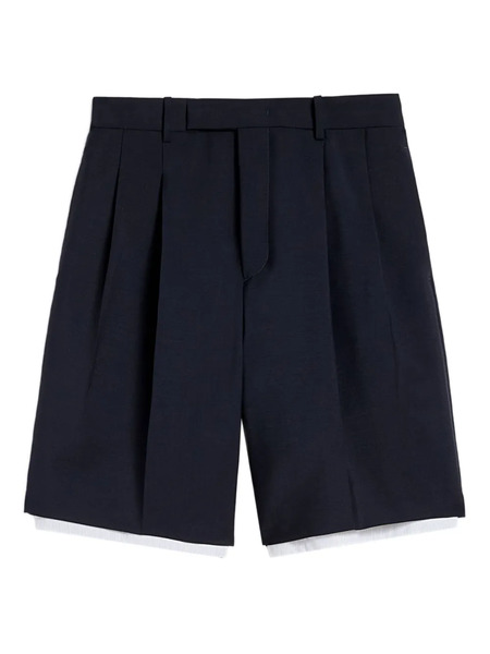  Jil Sander Double-layer Wool Shorts - Blue 