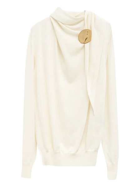  Jil Sander Draped Sweater - Neutrals 