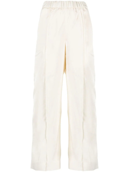  Jil Sander Elasticated-waist Wide-leg Trousers - White 