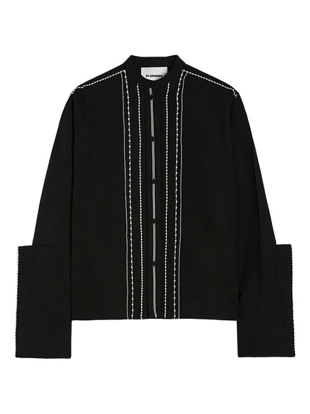  Jil Sander Embellished Wide-cuff Blouse - Black 