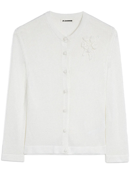  Jil Sander Embroidered Cardigan - White 