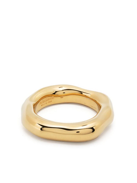  Jil Sander Engraved-logo Band Ring - Gold 