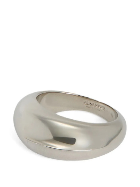  Jil Sander Engraved Logo Brass Ring - Silver 