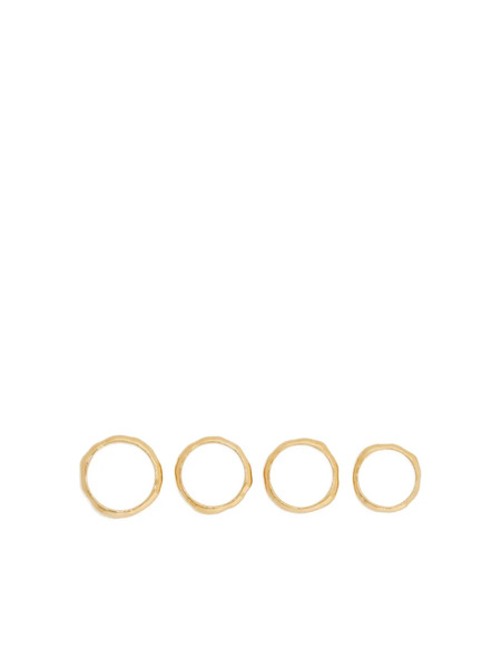  Jil Sander Engraved Logo Irregular-surface Rings (set Of Four) - Gold 