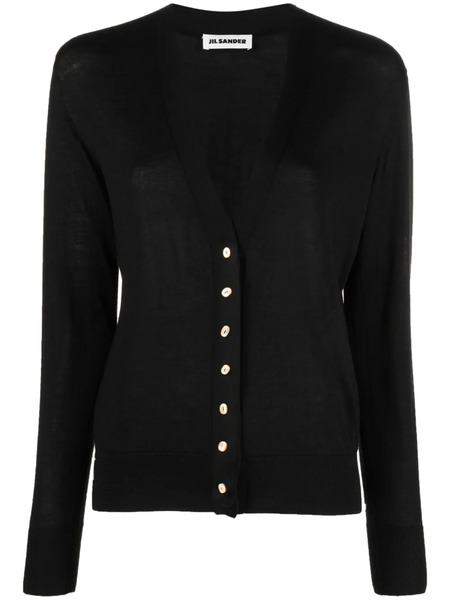  Jil Sander Fine-knit V-neck Cardigan - Black 