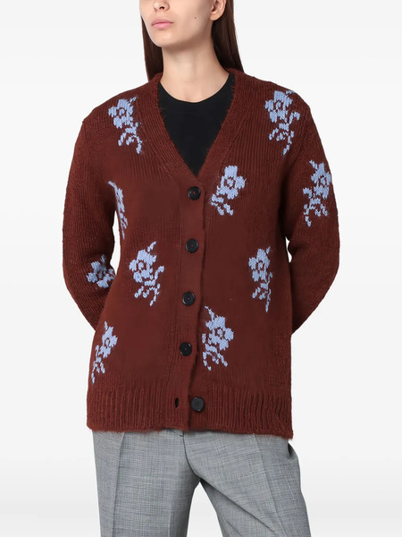  Jil Sander Floral-print Cardigan - Brown 
