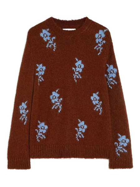  Jil Sander Floral Sweater - Brown 