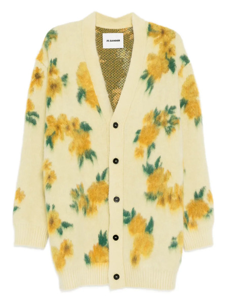 Jil Sander Floral V-neck Cardigan - Yellow 