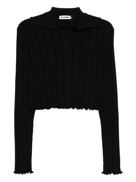  Jil Sander Frilled Cardigan - Black 