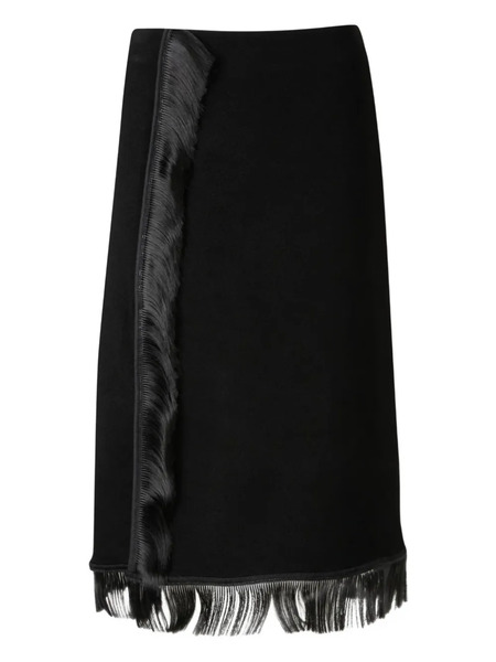  Jil Sander Fringe-detail Midi Skirt - Black 